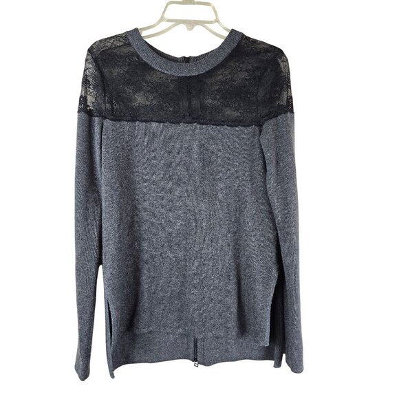 Robert Rodriguez Neiman Marcus Crewneck Sweater 100% Cashmere Lace Back Zip - Picture 1 of 5